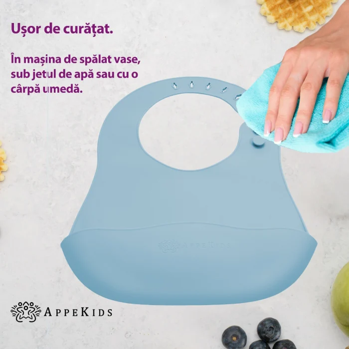 Baveta din silicon, AppeKids - Albastru [2]