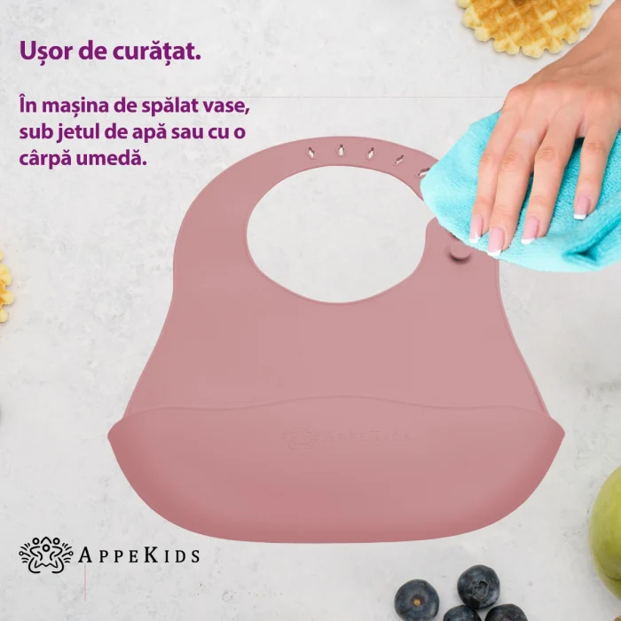 Baveta din silicon, AppeKids - Roz [5]