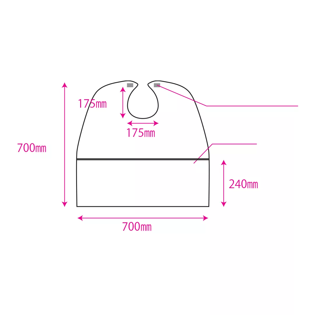Bavete de unică folosință pentru adulți, cu buzunar, set 50 buc, FM-108 [4]