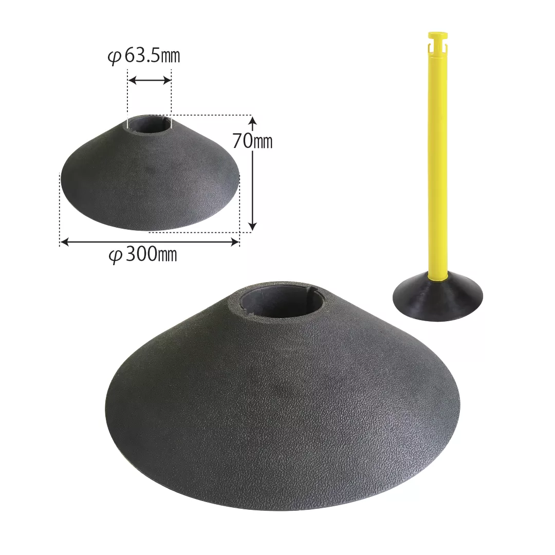 Baza din cauciuc pentru stalpi delimitare, 300mm, neagra [2]
