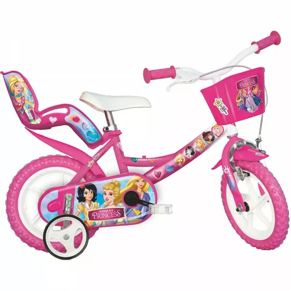 Bicicleta copii 3-5 ani, cu roti ajutatoare, pentru fetite, Dino Bikes [2]