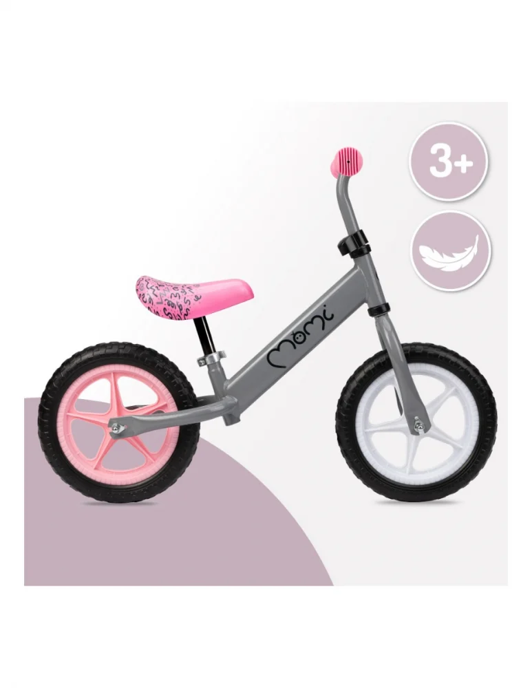 Bicicleta fara pedale, copii 3 ani+, Momi Fleet -Gri [6]
