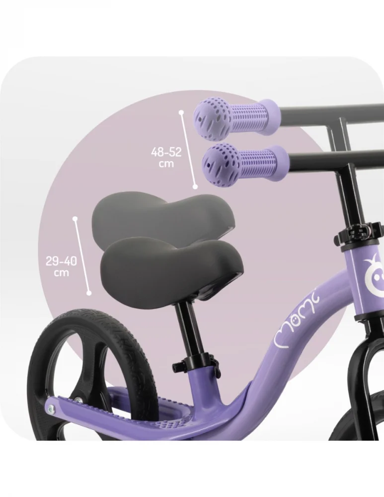 Bicicleta fara pedale cu roti led, pentru copii, 2 ani+, Momi Isoka - Mov [4]