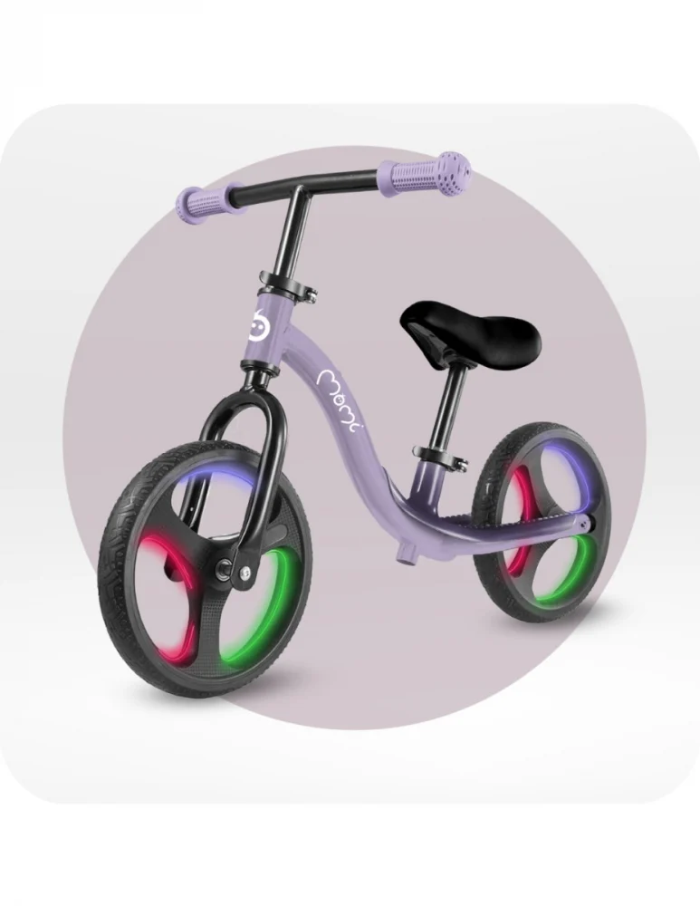 Bicicleta fara pedale cu roti led, pentru copii, 2 ani+, Momi Isoka - Mov [6]