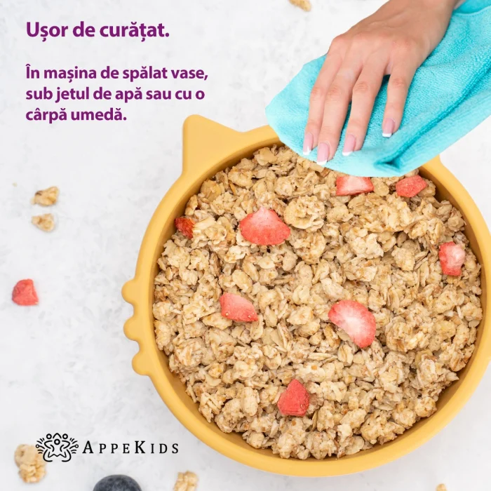 Bol din silicon, AppeKids, Kitty I - Galben [6]