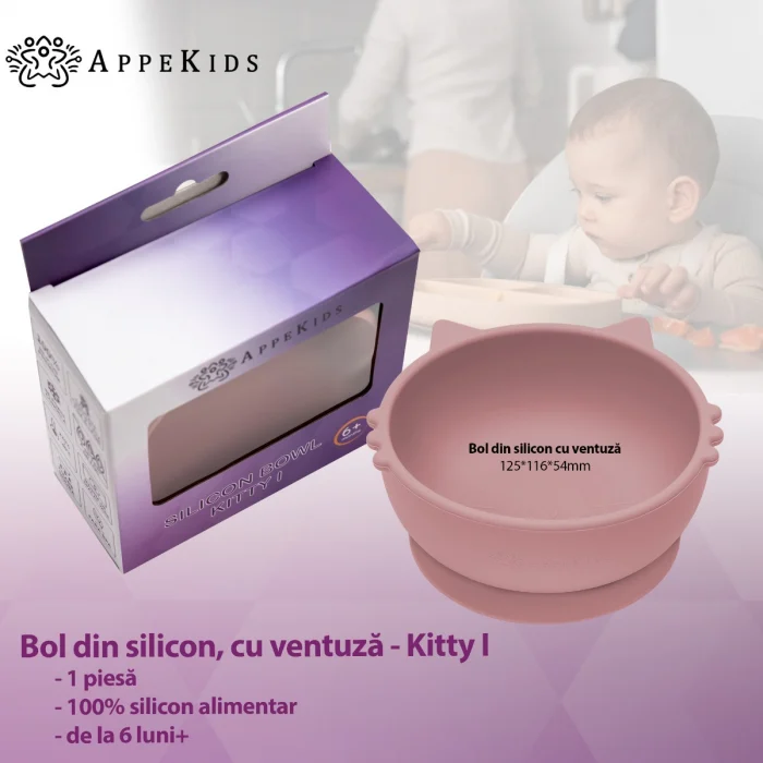 Bol din silicon, AppeKids, Kitty I - Roz [4]