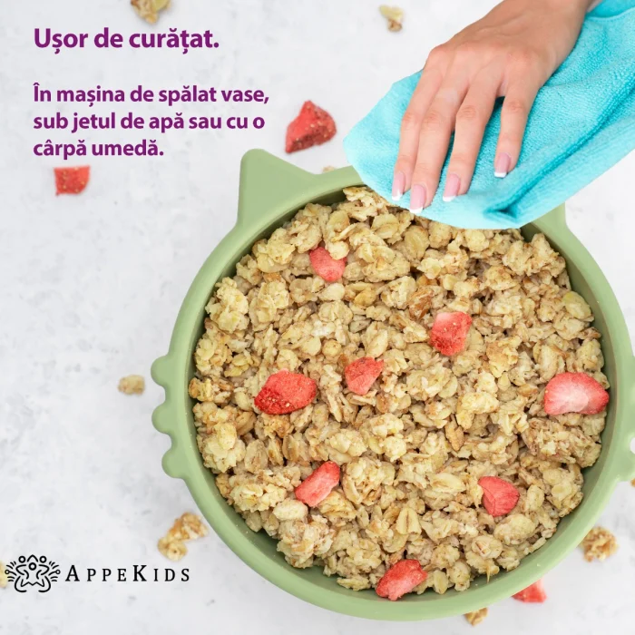 Bol din silicon, AppeKids, Kitty I - Verde [4]