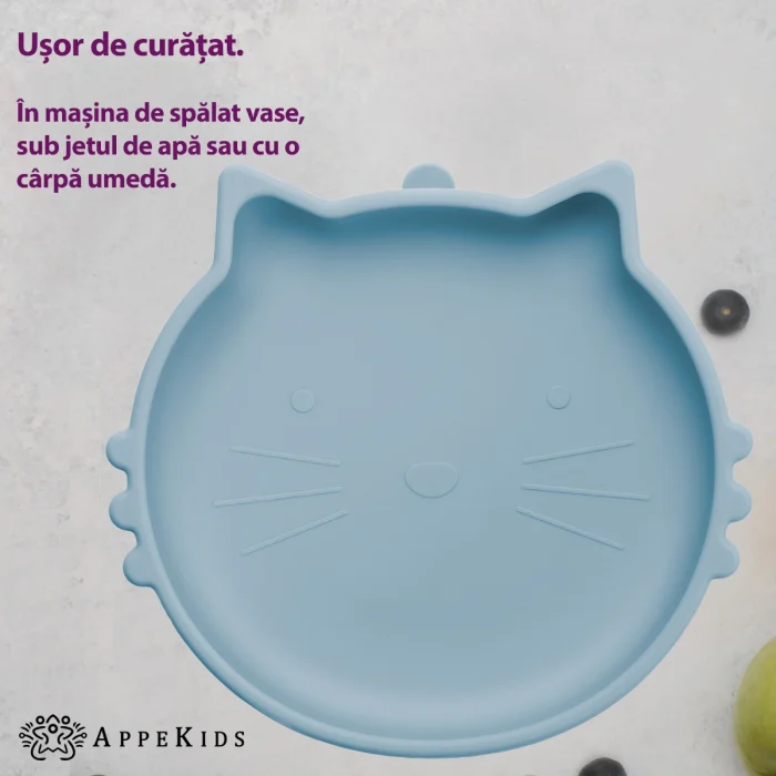 Bol din silicon, AppeKids, Kitty II - Albastru [3]