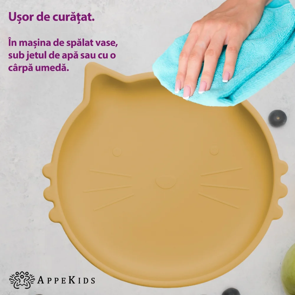Bol din silicon, AppeKids, Kitty II - Galben [3]