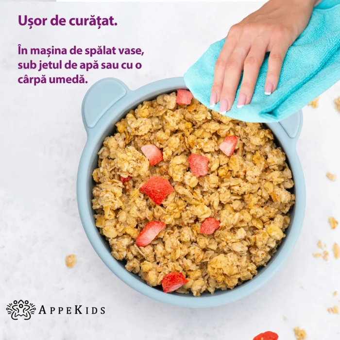 Bol din silicon cu ventuza, AppeKids, The Little Bear - Albastru [5]