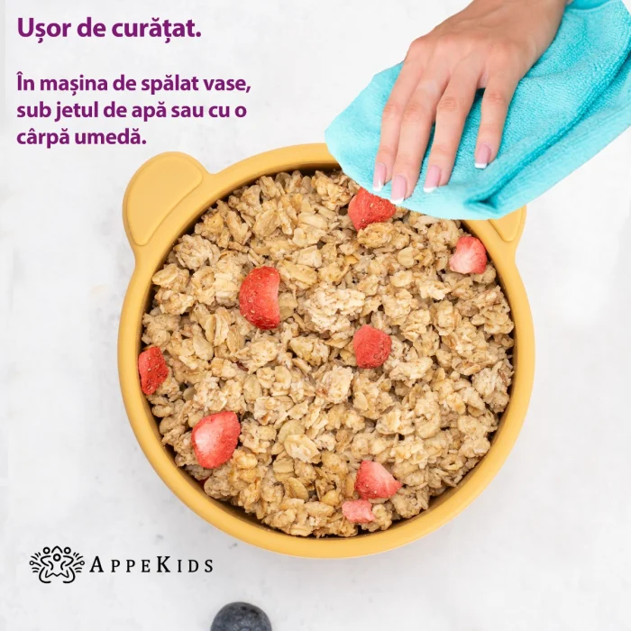 Bol din silicon cu ventuza, AppeKids, The Little Bear - Galben [4]