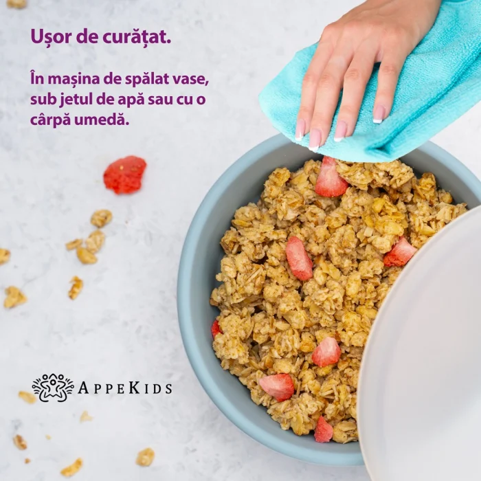 Bol din silicon cu ventuza si capac, AppeKids - Verde [4]