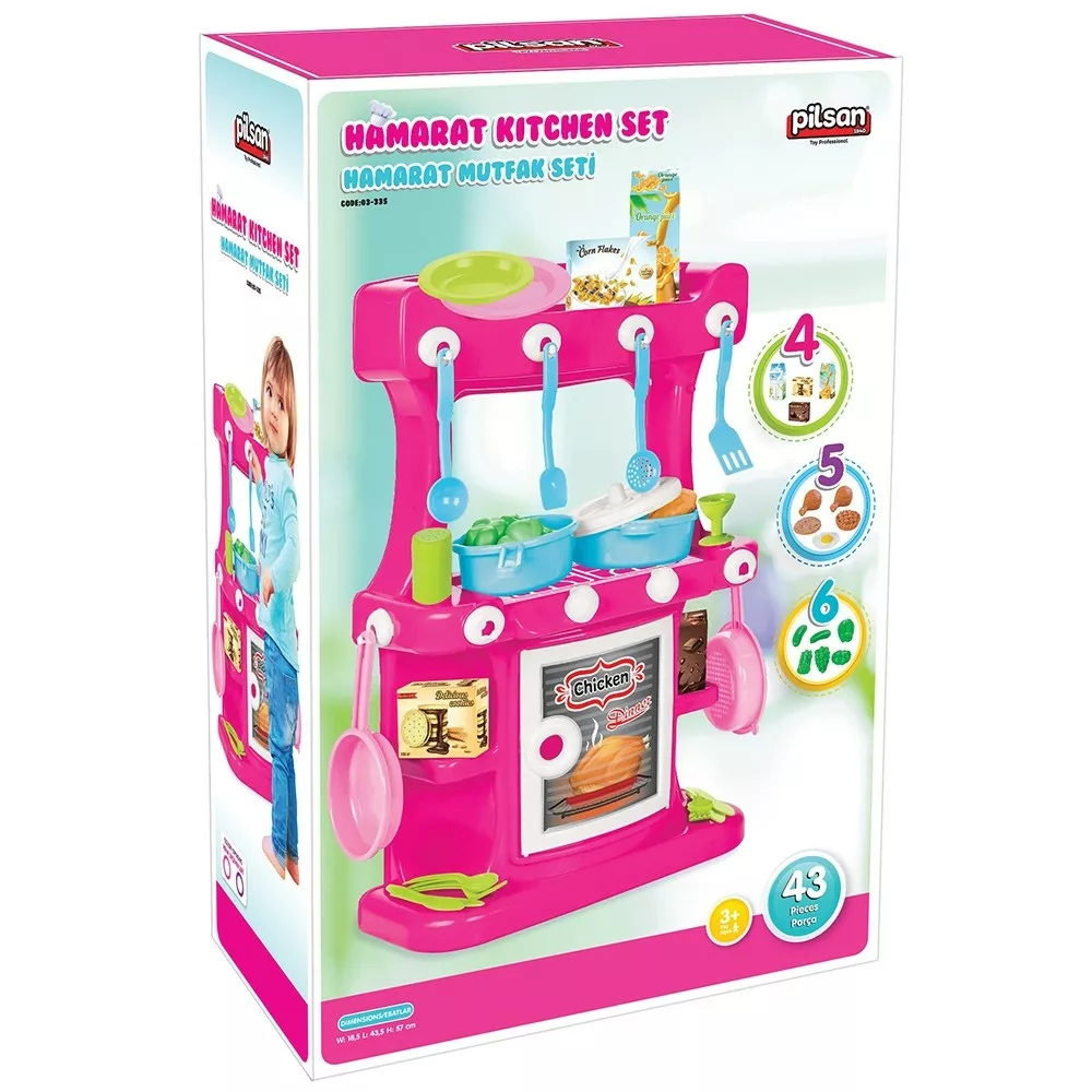 Bucatarie copii, cu 43 de piese, Pilsan Kitchen [2]