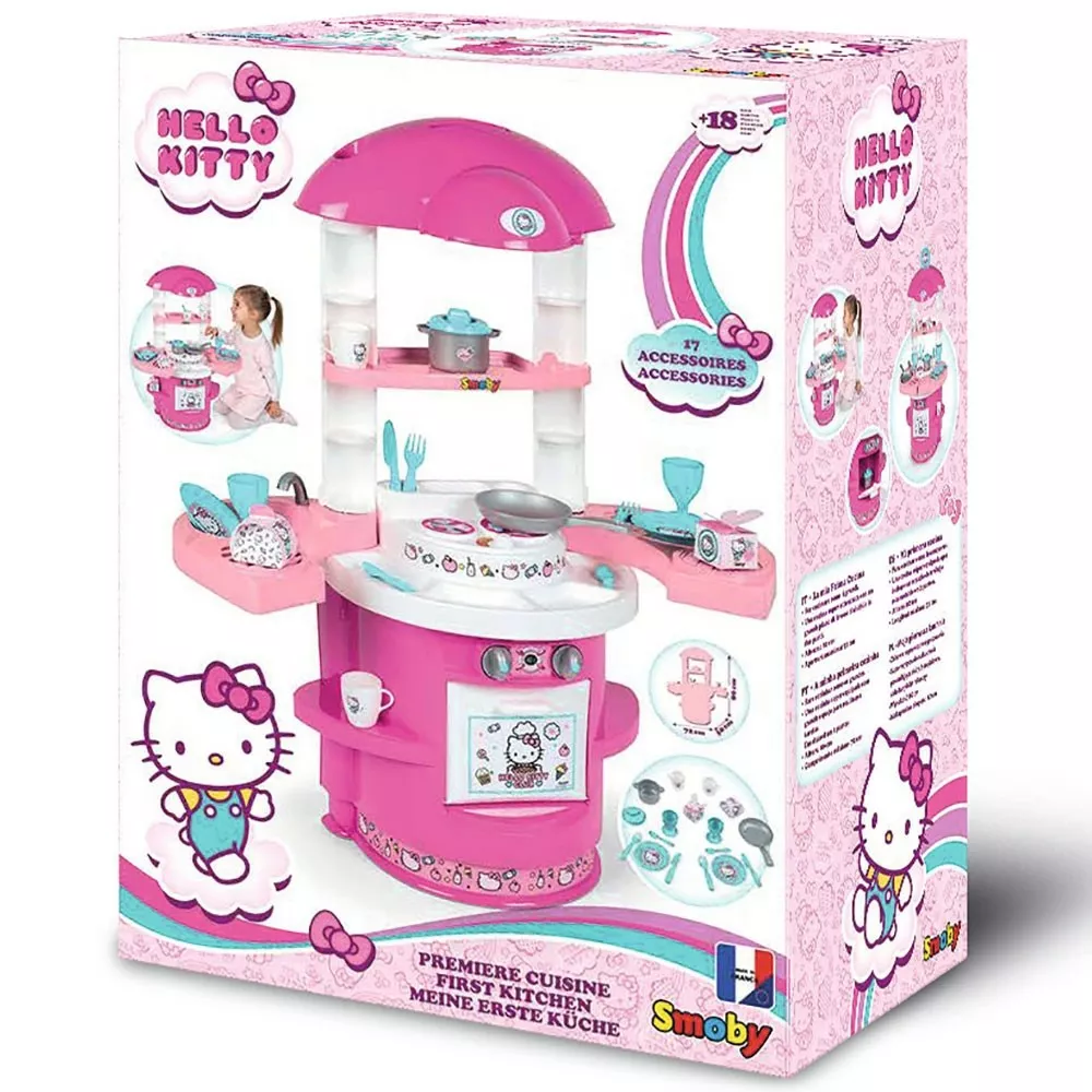 Bucatarie de jucarie, cu 17 accesorii, Hello Kitty, Smoby [5]