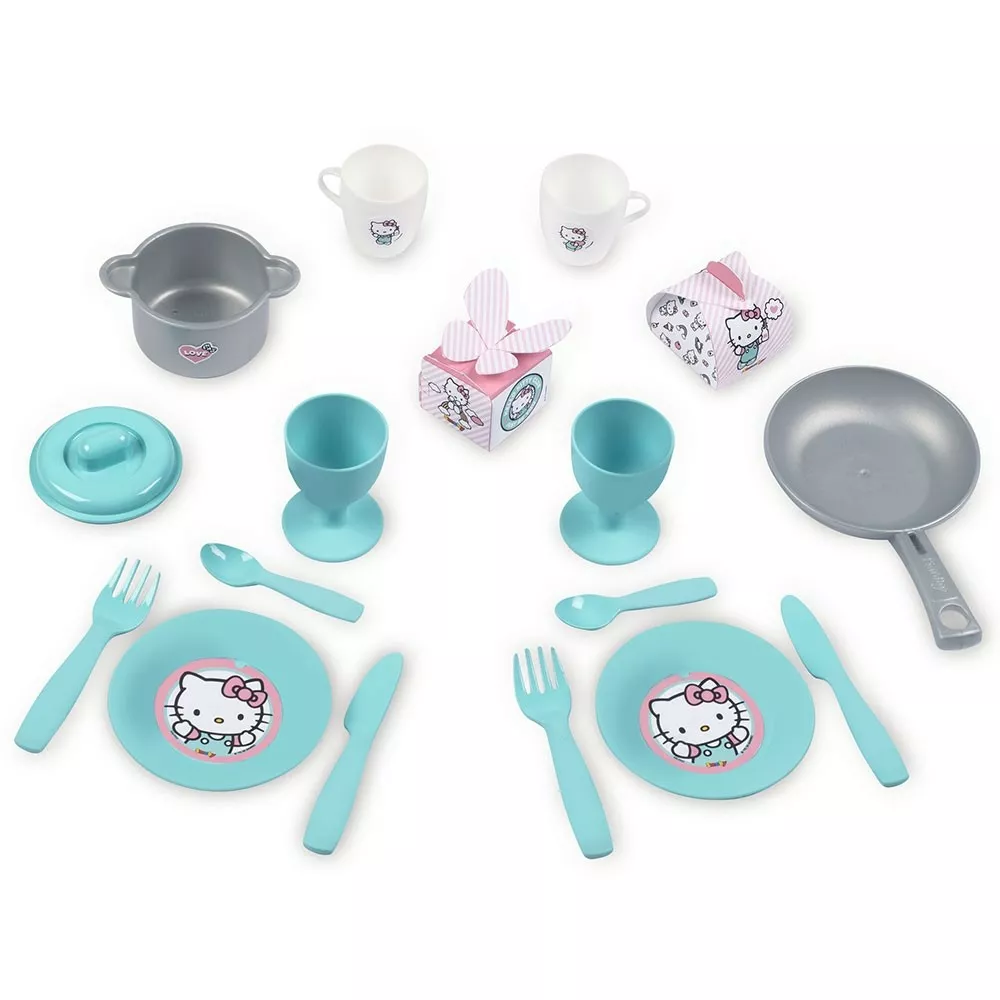 Bucatarie de jucarie, cu 17 accesorii, Hello Kitty, Smoby [4]