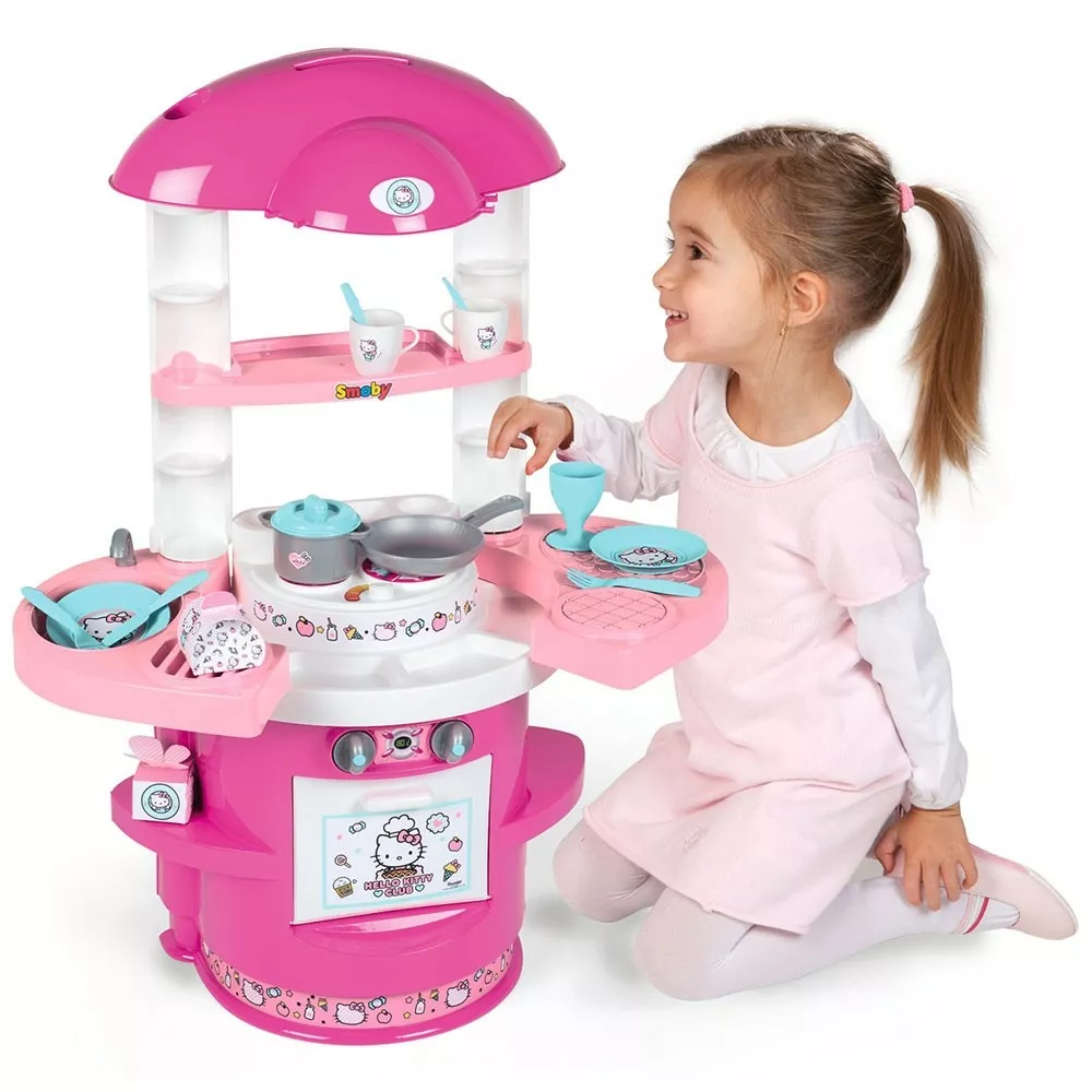 Bucatarie de jucarie, cu 17 accesorii, Hello Kitty, Smoby [3]