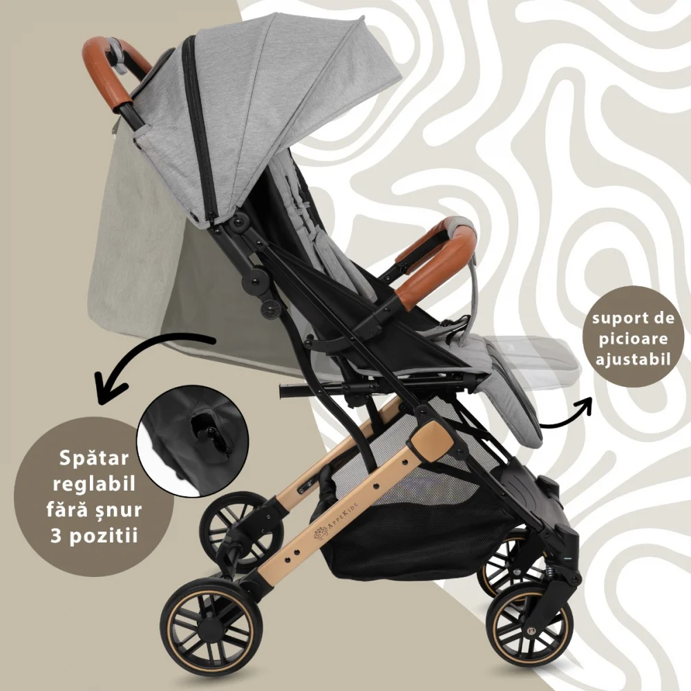 Carucior Sport AppeKids Travel, Ultracompact, Tip Troller - Gri [3]