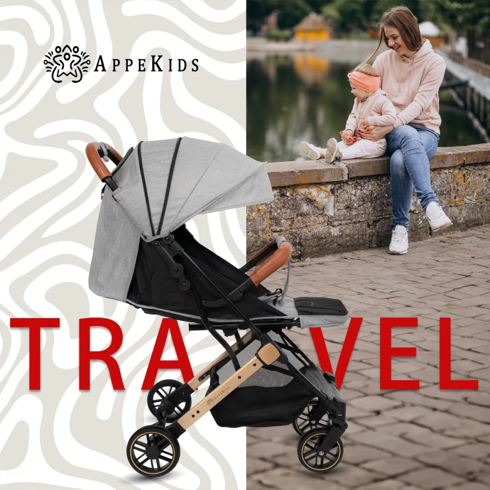 Carucior Sport AppeKids Travel, Ultracompact, Tip Troller - Gri [5]
