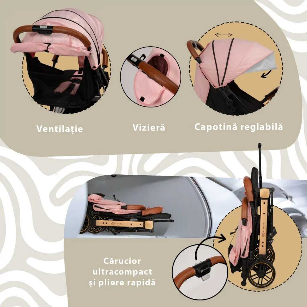 Carucior Sport AppeKids Travel, Ultracompact, Tip Troller - Roz [6]