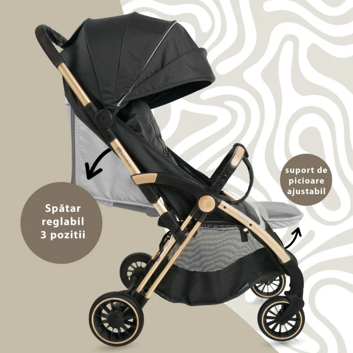 Carucior Sport AppeKids – Upp – Ultracompact, Pliere automata, De la nastere la 22kg - Negru [6]
