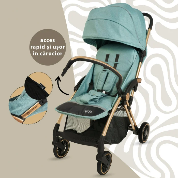Carucior Sport AppeKids – Upp – Ultracompact, Pliere automata, De la nastere la 22kg - Verde [2]