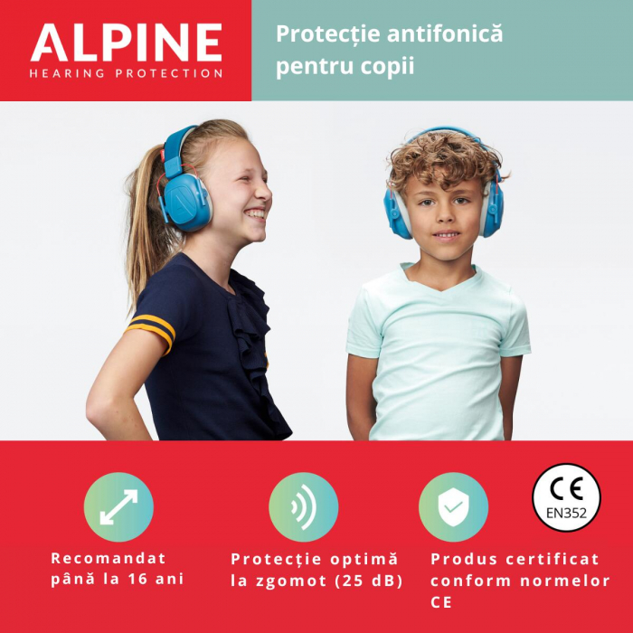 Căști antifonice pentru copii 5-16 ani pliabile SNR 25 dB [10]