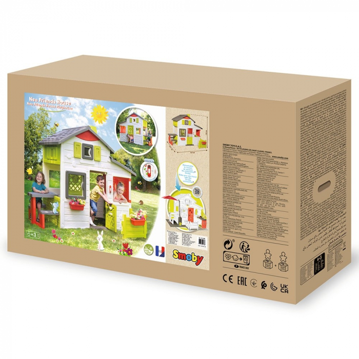 Casuta pentru copii 3 ani,  Smoby Friends Playhouse Neo cu gradina [5]