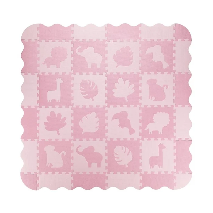 Covoras de joaca Puzzle 150x150 cm, Momi Zawi - Roz [2]