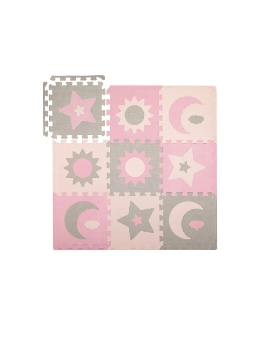 Covoras de joaca puzzle 93x93 cm Momi, Nebe - Roz [2]