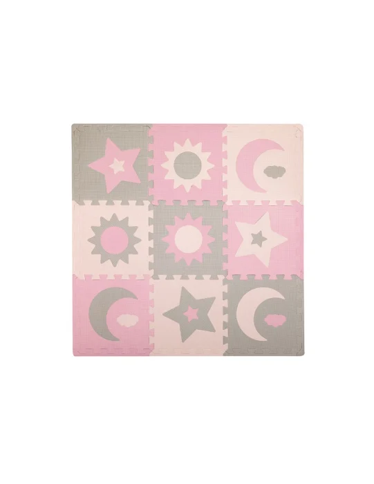 Covoras de joaca puzzle 93x93 cm Momi, Nebe - Roz [1]