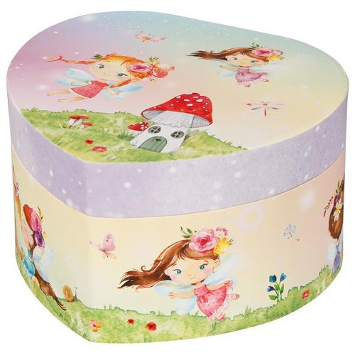 Cutie muzicala inimioara, cu zână, 14.5 x 13.5 x 8.5 cm, de lemn [2]