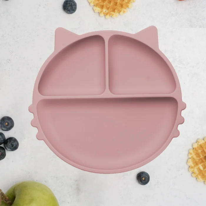 Farfurie compartimentata din silicon cu ventuza, AppeKids - Kitty - Roz [4]
