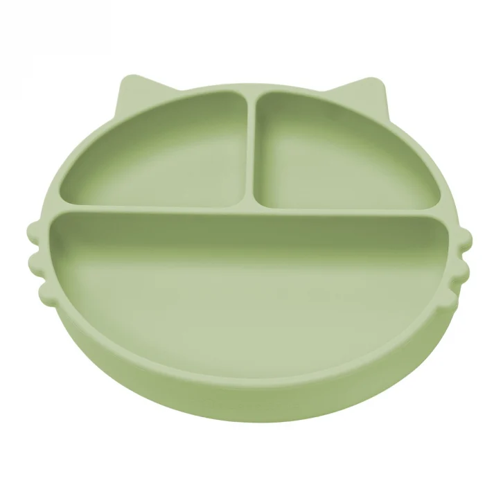 Farfurie compartimentata din silicon cu ventuza, AppeKids - Kitty - Verde [2]