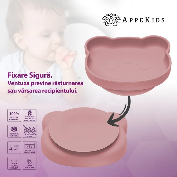 Farfurie din silicon cu ventuza, AppeKids, The Little Bear - Roz [5]