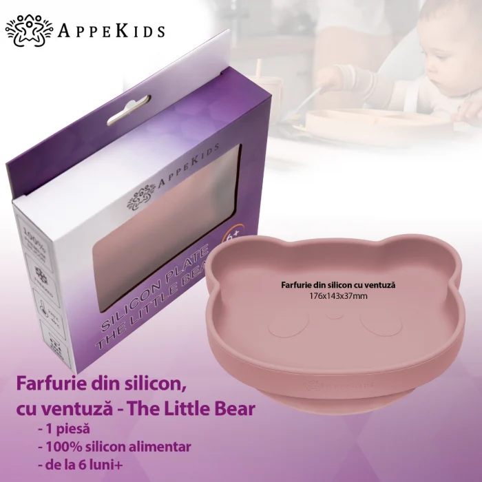 Farfurie din silicon cu ventuza, AppeKids, The Little Bear - Roz [3]