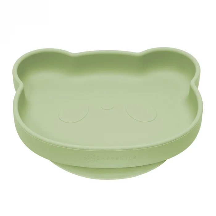 Farfurie din silicon cu ventuza, AppeKids, The Little Bear - Verde [3]