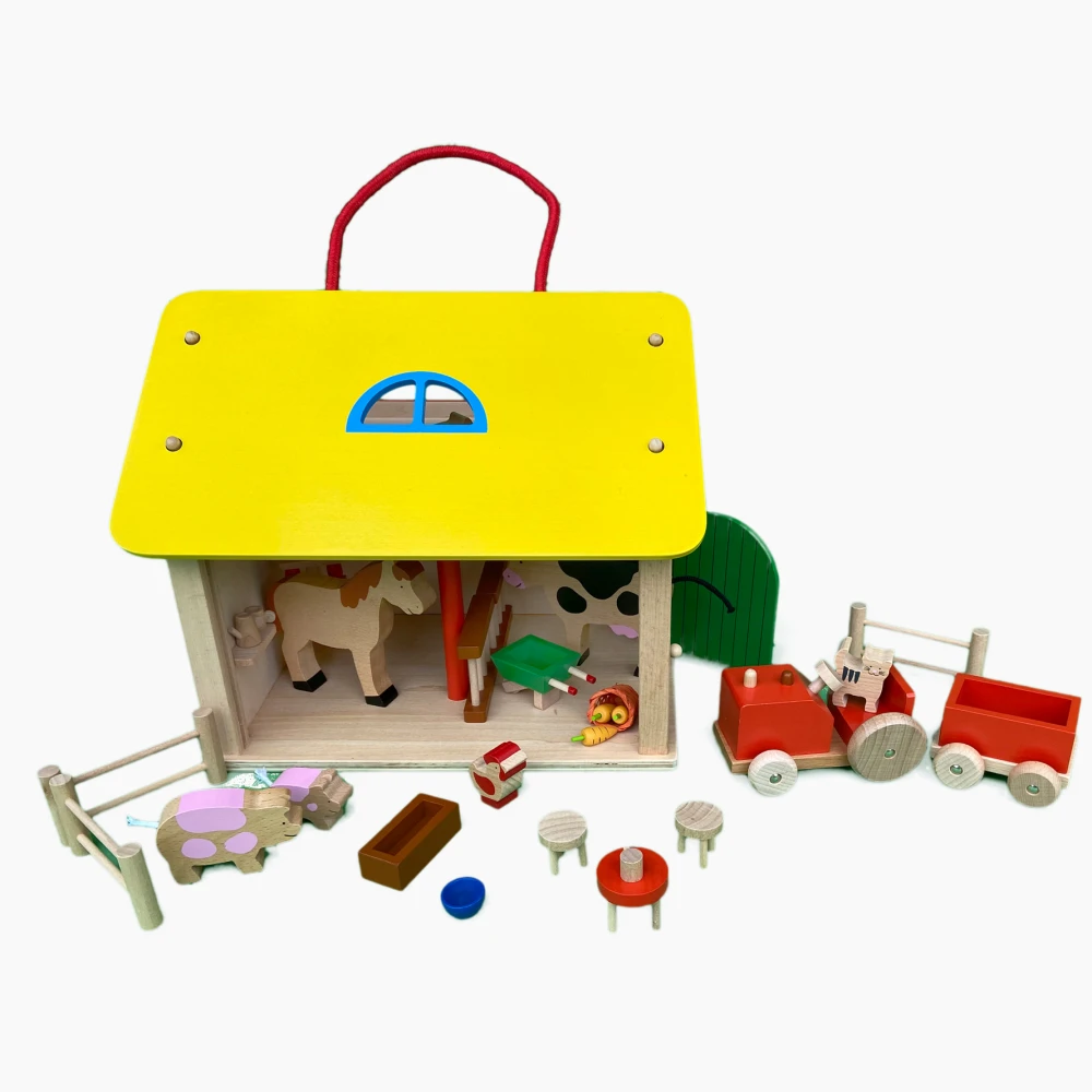 Ferma animalelor, cu 31 accesorii, de lemn [3]