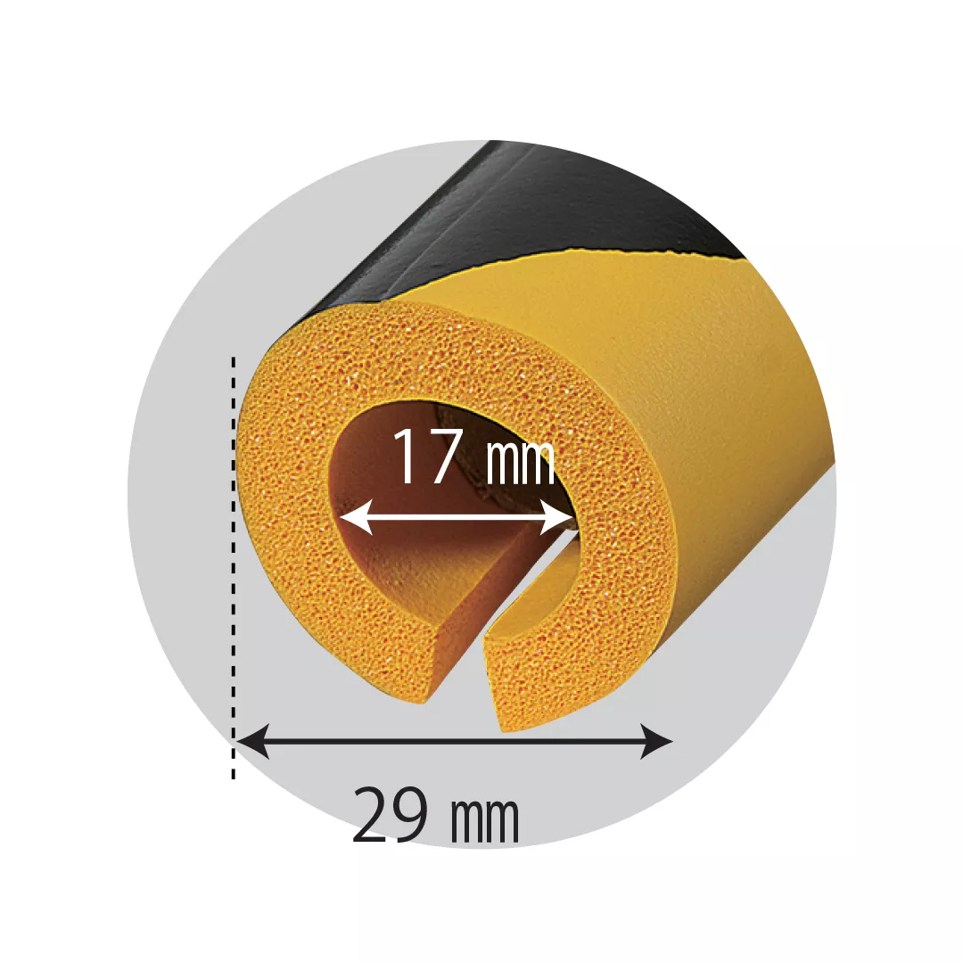 Izolatie teava, din spuma, pentru semnalizare, negru-galben, 90cm [3]