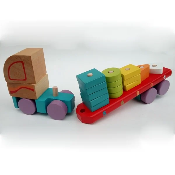 Jucarie din lemn, Cubika, Camion cu forme geometrice, 18 luni + [4]
