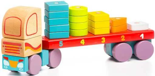Jucarie din lemn, Cubika, Camion cu forme geometrice, 18 luni + [2]