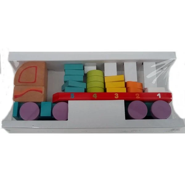Jucarie din lemn, Cubika, Camion cu forme geometrice, 18 luni + [3]