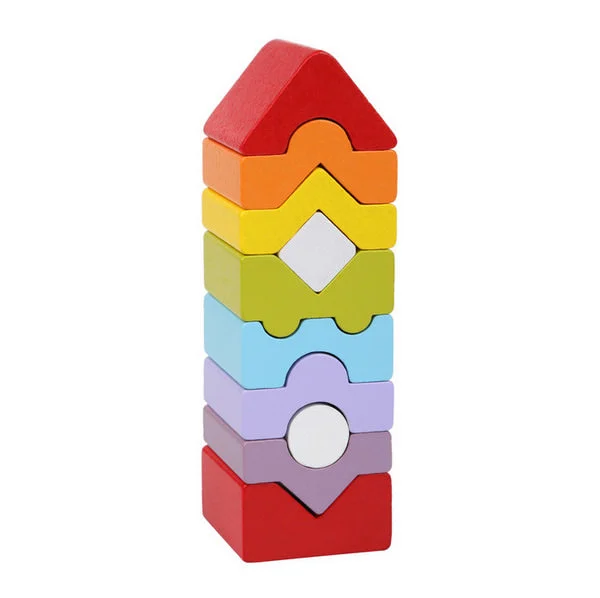 Jucarie Din Lemn Cubika, Set Constructii Turn, 18 luni + [2]