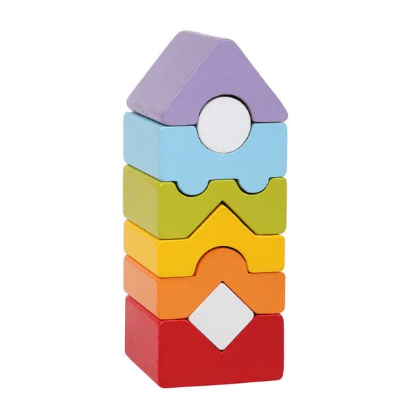 Jucarie Din Lemn Cubika, Set Constructii Turn- 8 piese, 18 luni+ [2]