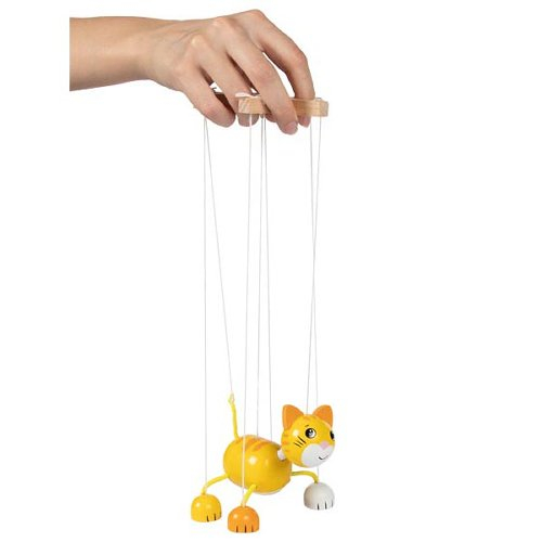 Marioneta pisica, de lemn, 11.5 cm [2]