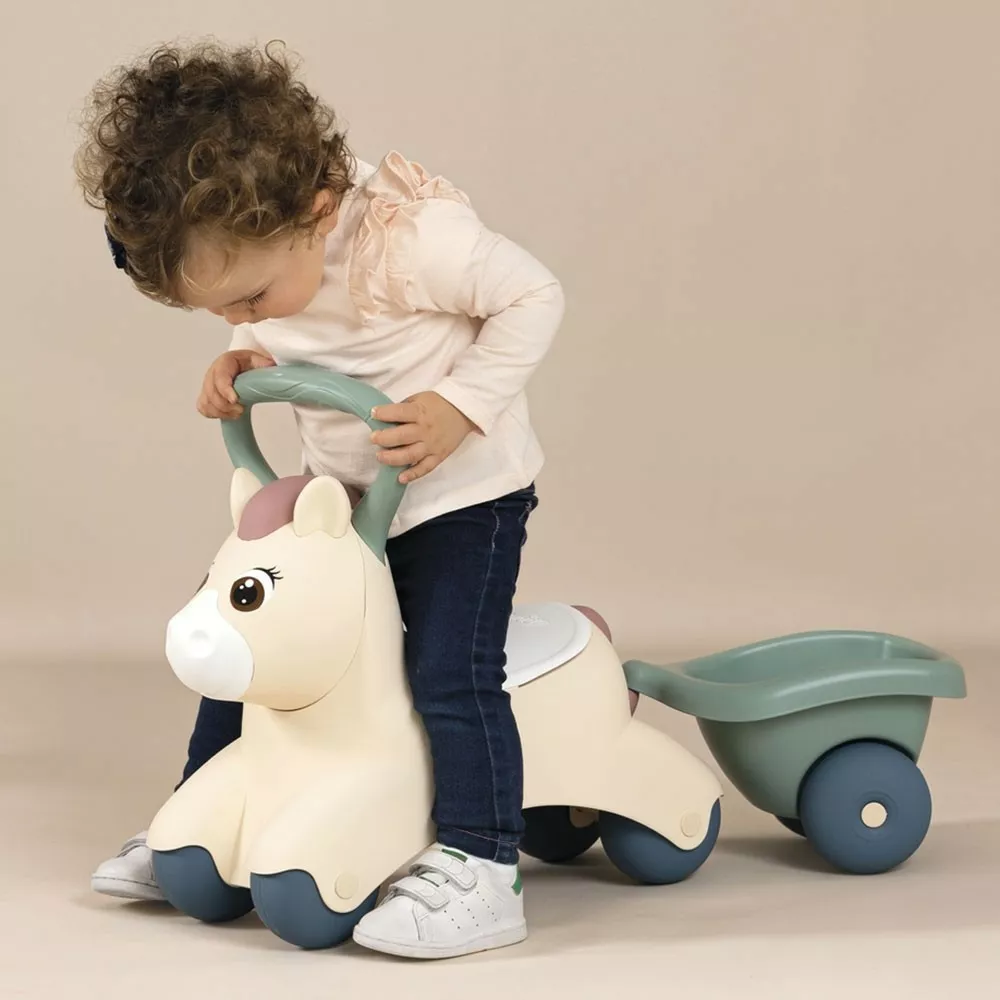 Masinuta de impins pentru copii, cu remorca, 1 an+, Smoby Pony [8]