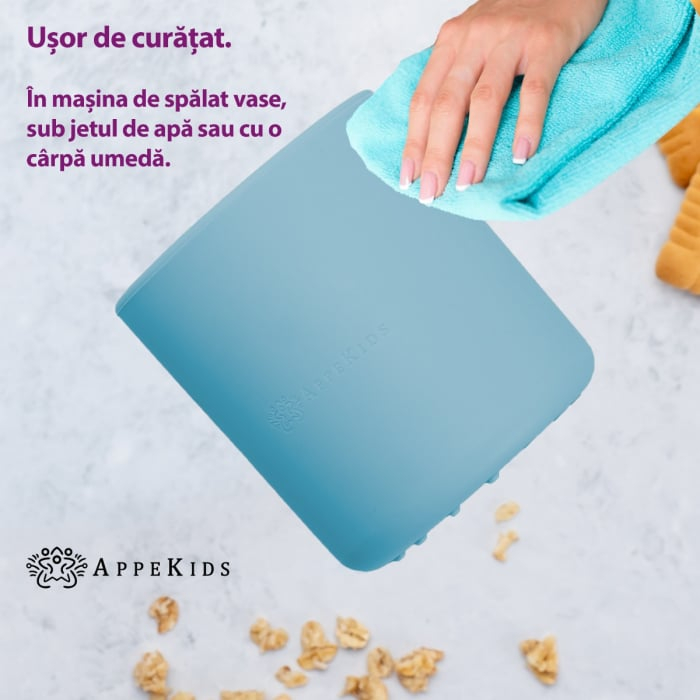 Pahar din silicon, AppeKids - Albastru [5]