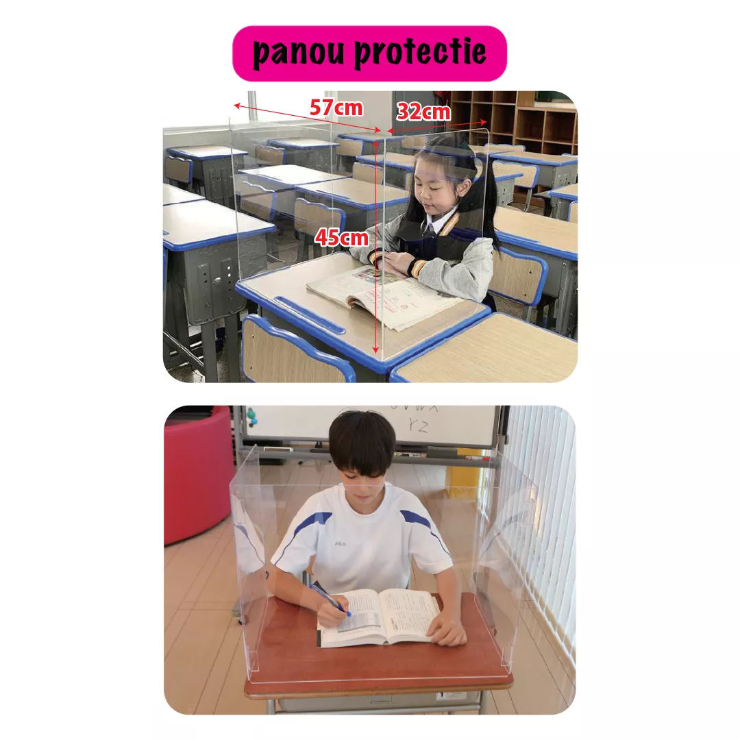 Panou acrilic de protectie in forma de U, 45x57x32x3 [2]
