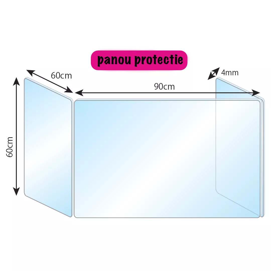 Panou acrilic de protectie, in forma de U, 60x90x60x4 [3]