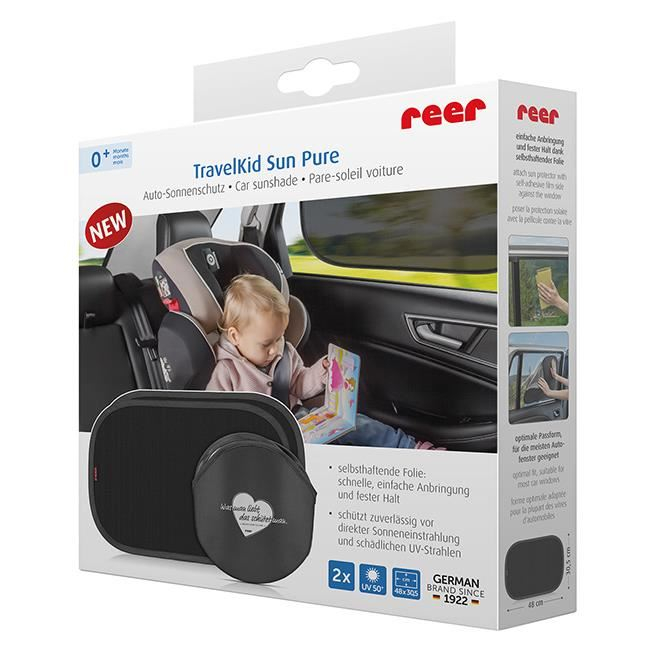 Parasolare masina, lipire fara ventuze, negru, set 2 buc, REER [2]