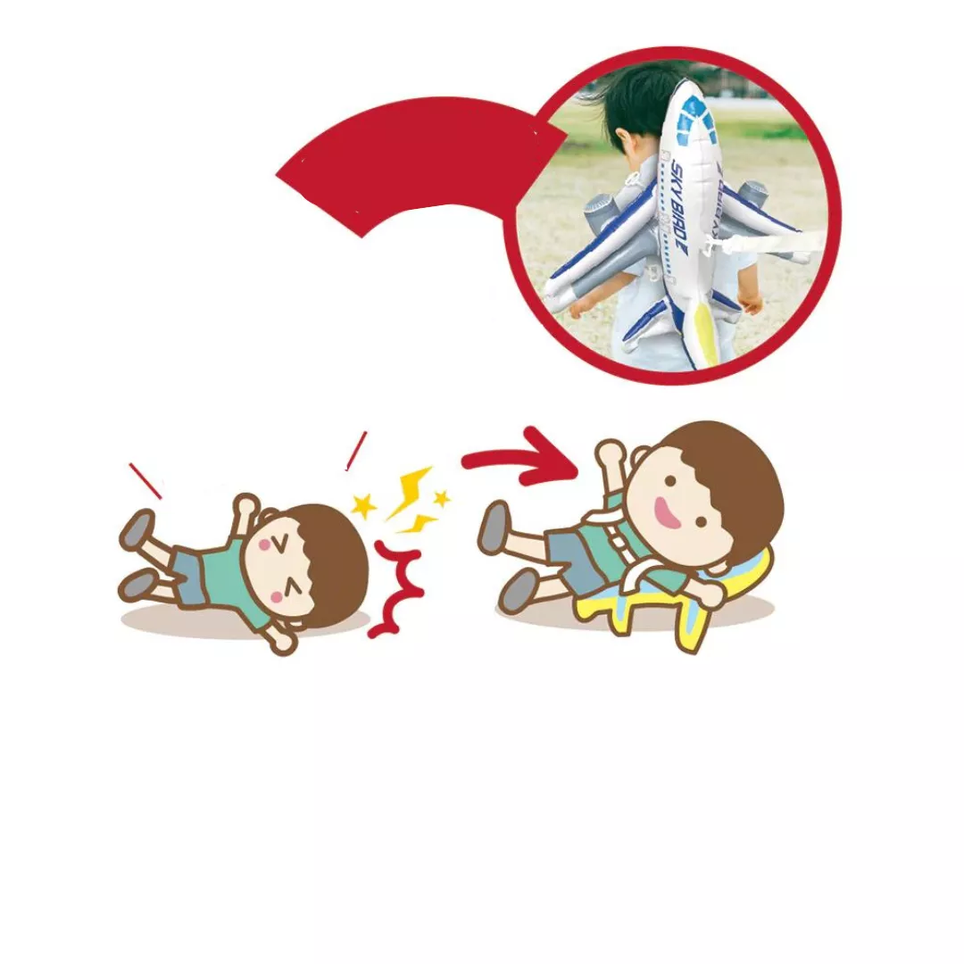 Perna bebeluș tip rucsac, ham 3 în 1 – Protecție cap și spate cu design avion [6]
